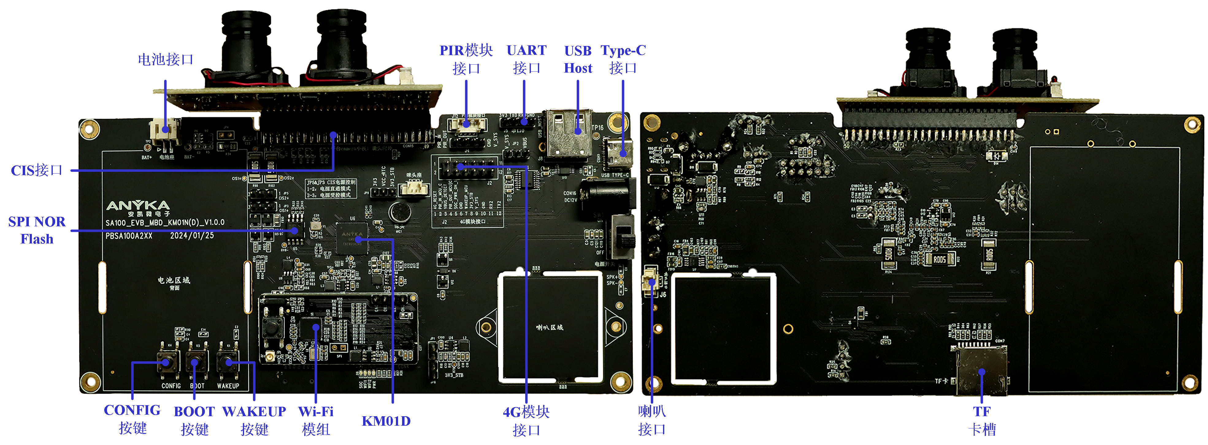 Sky39AV100开发板套件I(一秒一帧电池供电2MP双目摄像机) Sky39AV100开发板套件I(一秒一帧电池供电2MP双目摄像机)